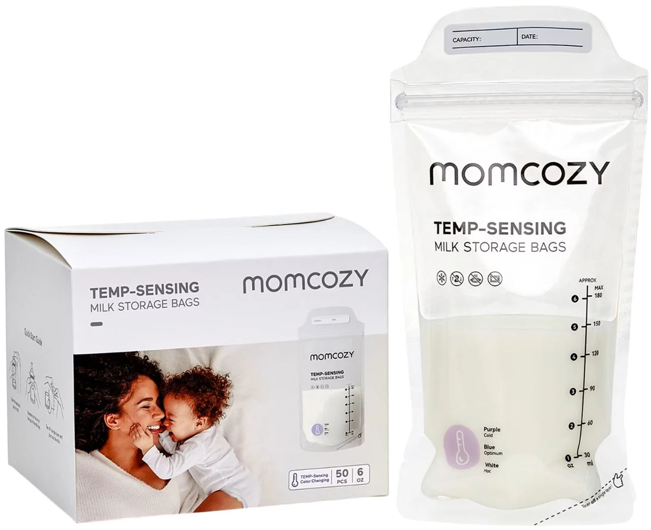 image for Pungi pentru pastrarea laptelui Momcozy, 50 buc. foto