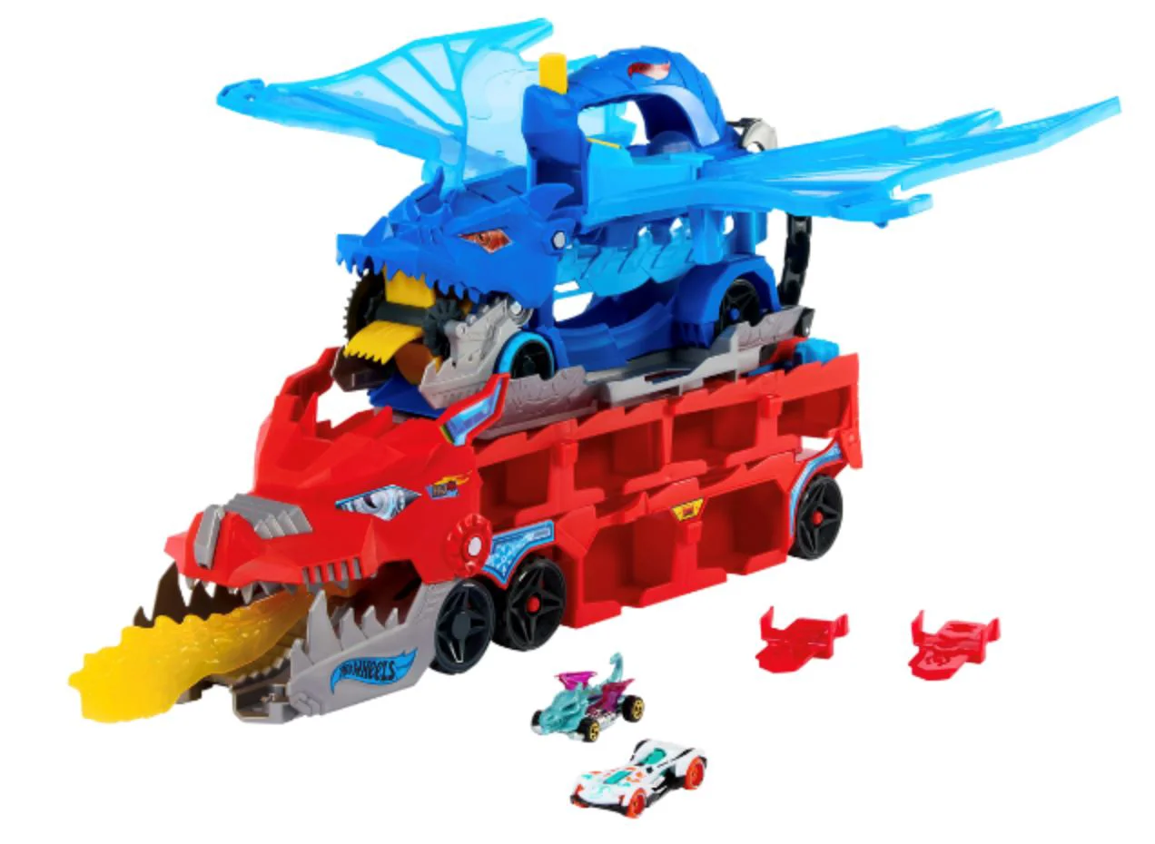 Набор для игры Hot Wheels Transporter с двумя драконами foto