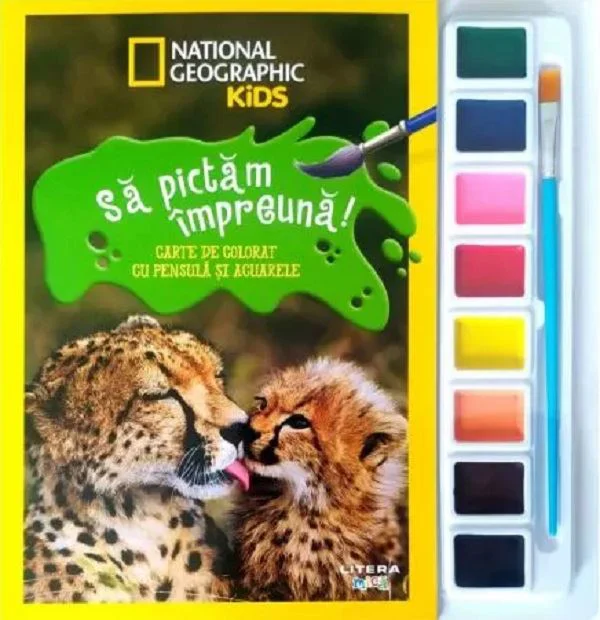 National Geographic Kids. Sa pictam impreuna! Carte de colorat cu pensula si acuarele foto