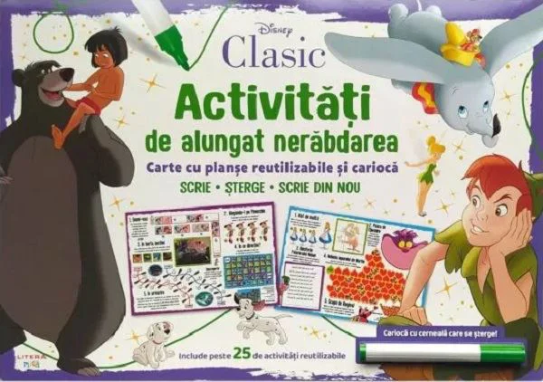 image for Activitati de alungat nerabdarea. Carte cu planse reutilizabile si carioca. Disney foto