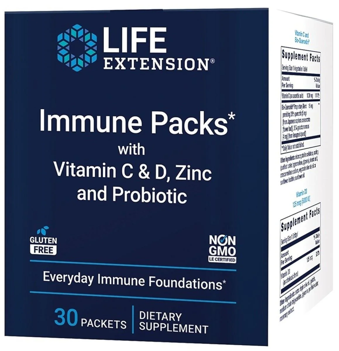 Supliment alimentar Life Extension Immune Packs cu Vitamina C&D, Zinc and Probiotice, 30 buc. foto