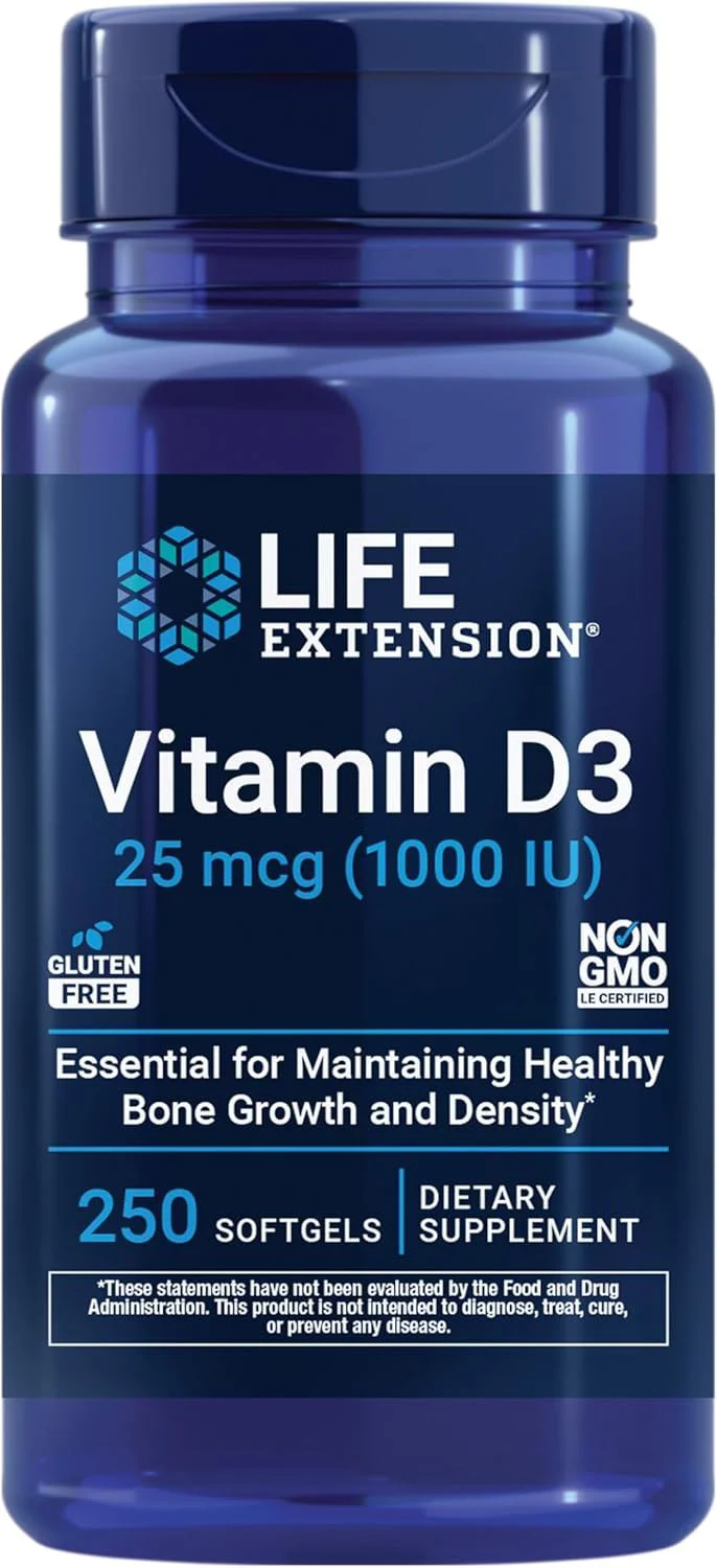 image for Supliment alimentar Life Extension Vitamin D-3 25 mcg 1000 IU, 250 capsule foto