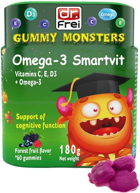 image for Жевательные мармеладки Dr. Frei Gummy Monsters Omega-3 Smartvit, 180 г foto