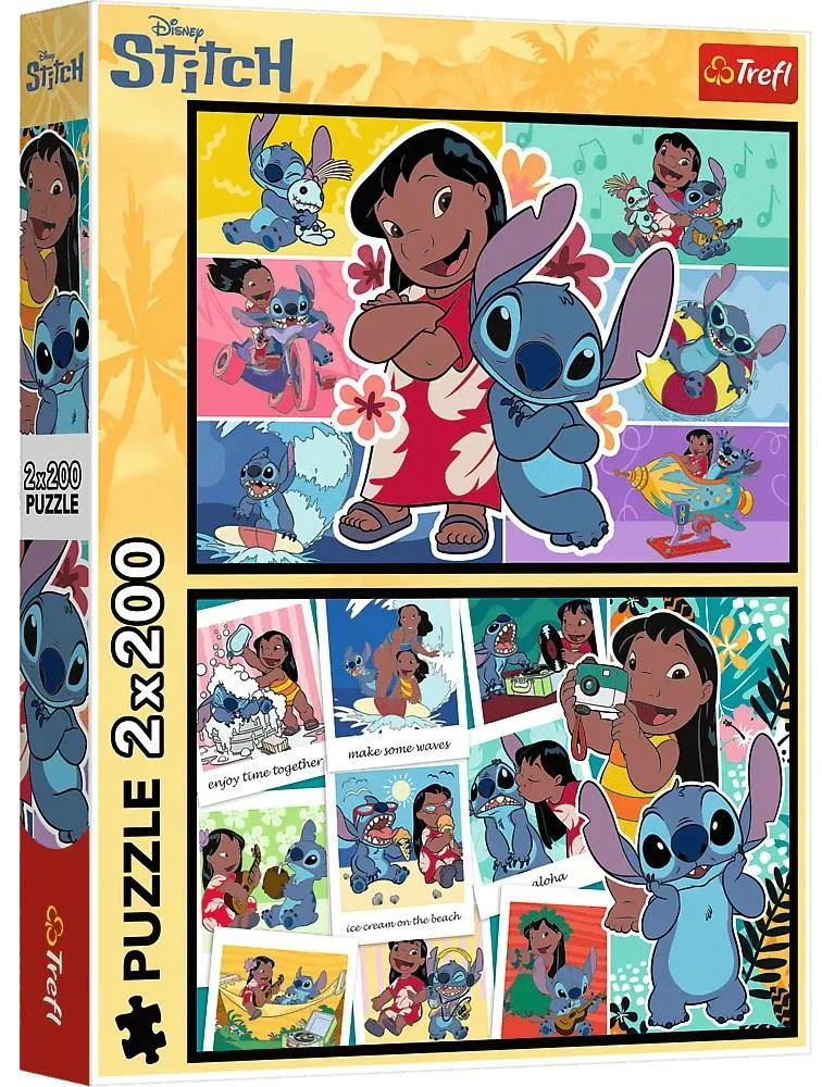 Puzzle Trefl The happy life of Stitch, 2x200 el. foto
