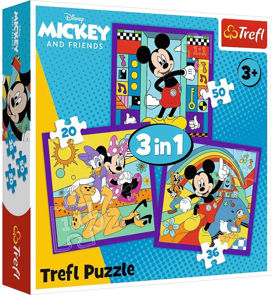 Puzzle Trefl 3 in 1 Mickey and his merry crew foto
