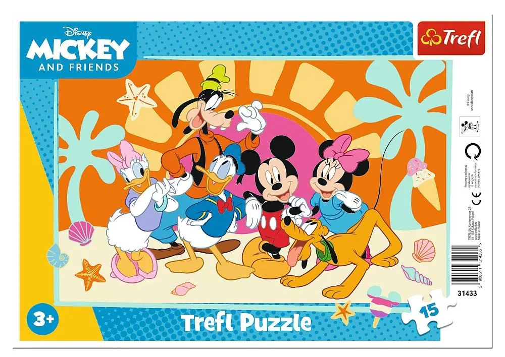 image for Puzzle Trefl Frame Disney Mickey Mouse and Friends, 15 el. foto