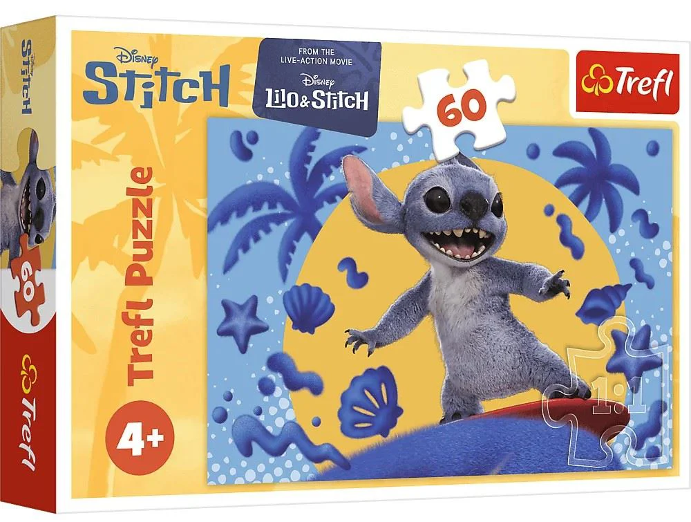Puzzle Trefl A day with Stitch, 60 el. foto