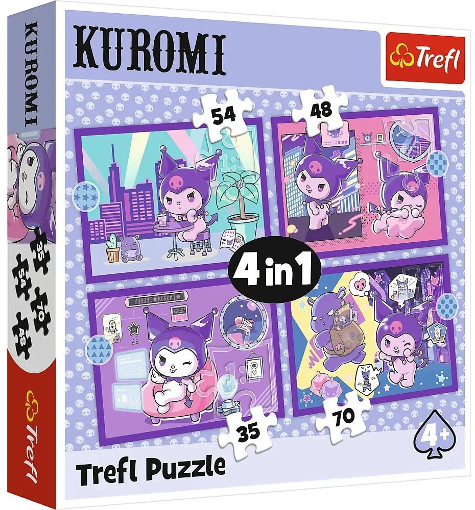 Puzzle Trefl 4 in 1 Day with Kuromi Hello Kitty foto