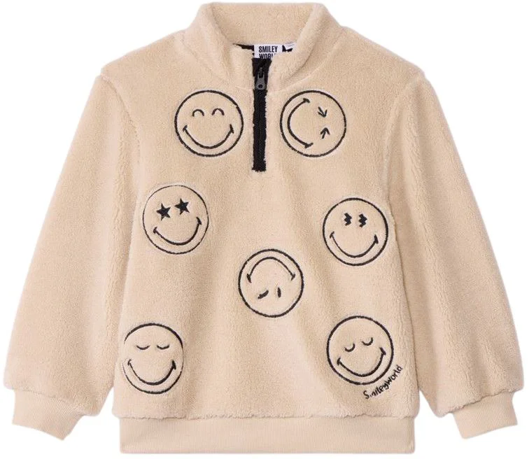 image for Orchestra Pulover cu fermoar Sherpa SmileyWorld Beige foto