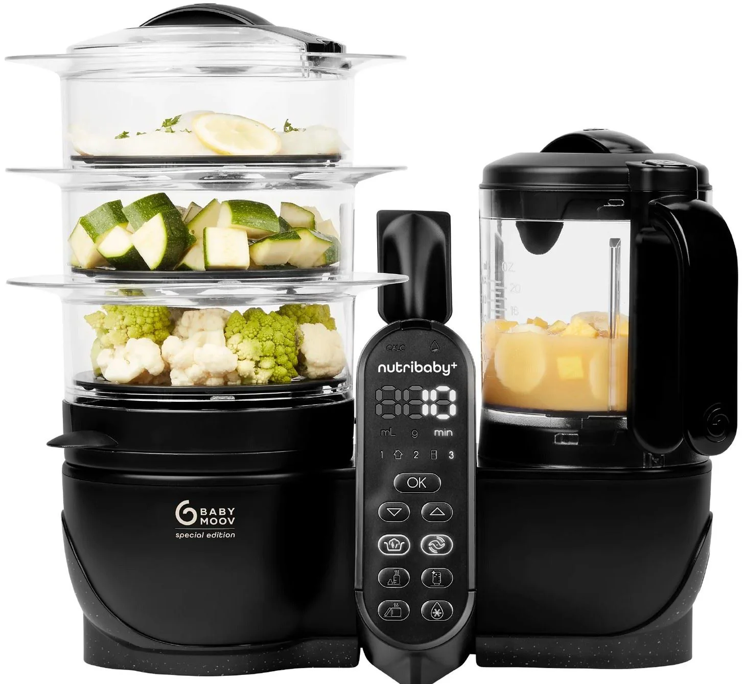 Robot multifunctional 5 in 1 Babymoov Nutribaby (+) XL Mineral Black foto