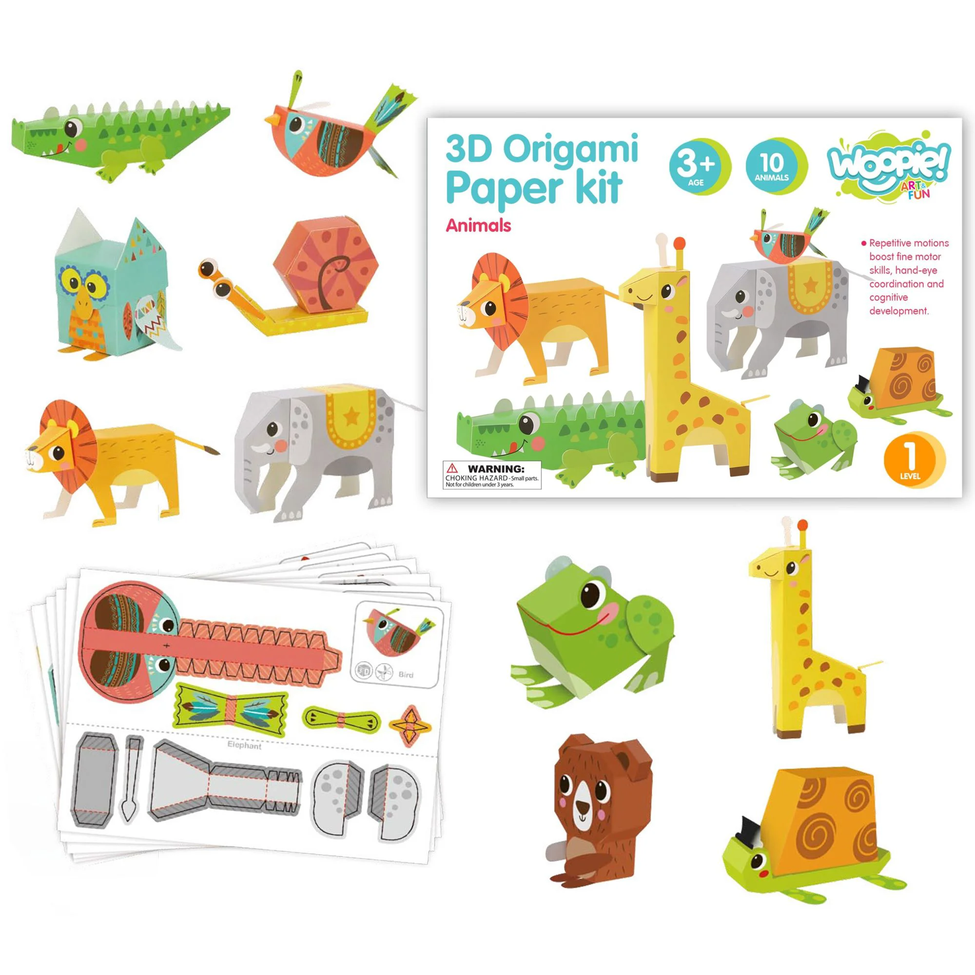 image for Set 3D origami Tooky Toy Animale salbatice, 10 modele foto