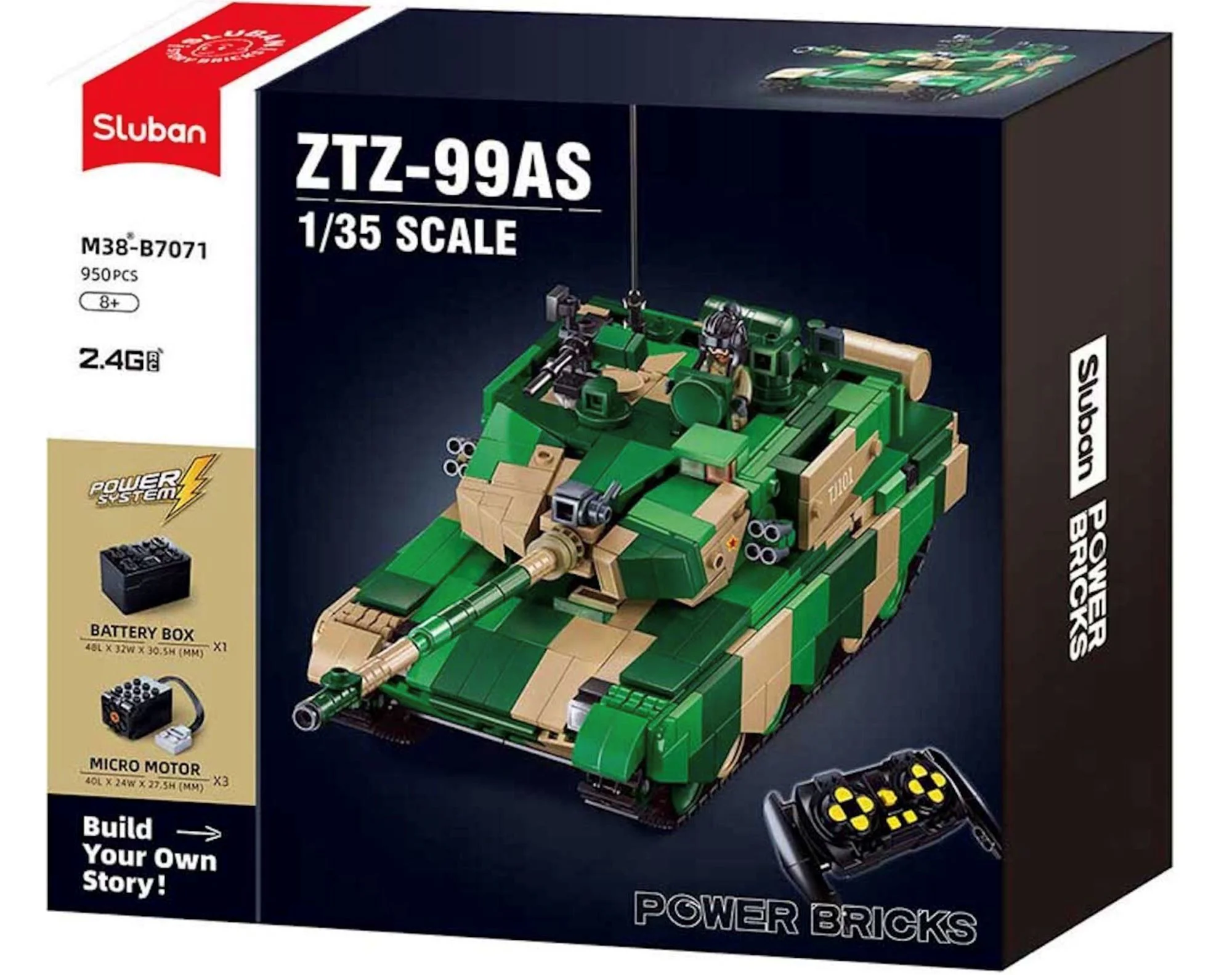 image for Set de constructie Sluban Tanc ZTZ-99AS, cu telecomanda, 950 el. foto