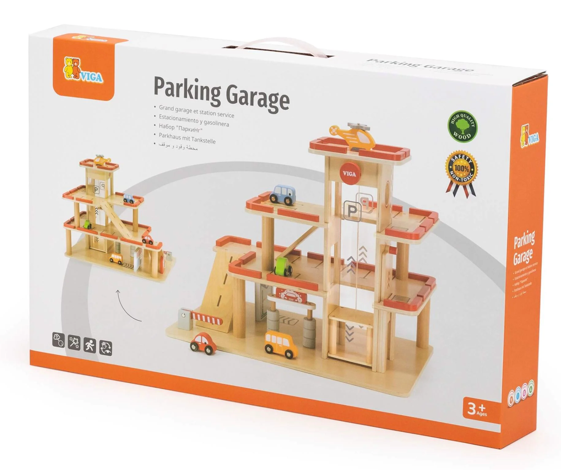Set de joc din lemn Viga Toys Parcare-garaj foto