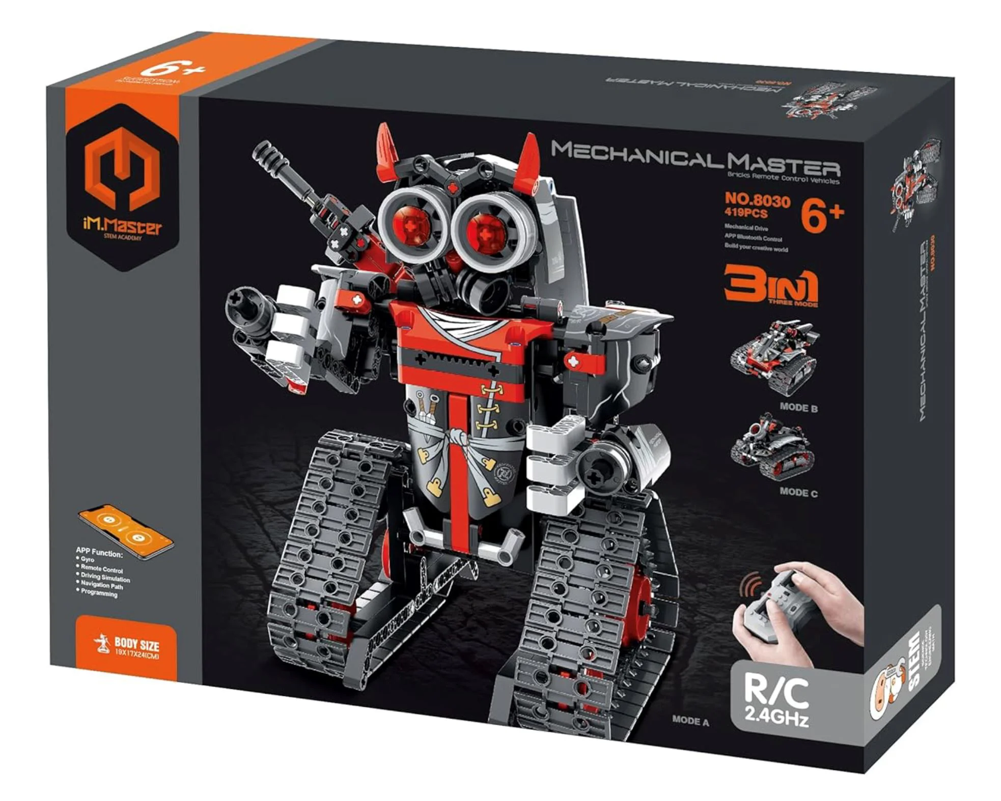 image for Set de constructie 3 in 1 iM Master Robot Rosu, cu telecomanda, 419 el. foto
