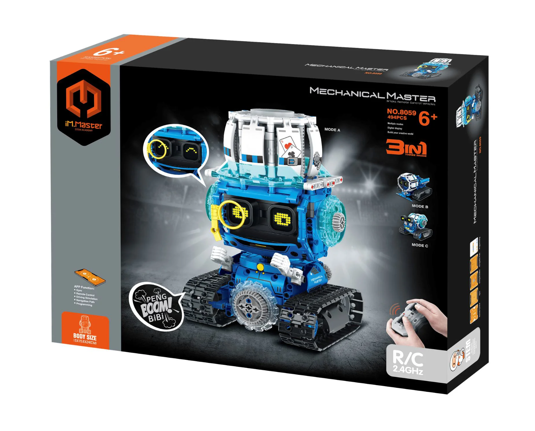 image for Set de constructie 3 in 1 iM Master Robot detectiv, cu telecomanda, 494 el. foto