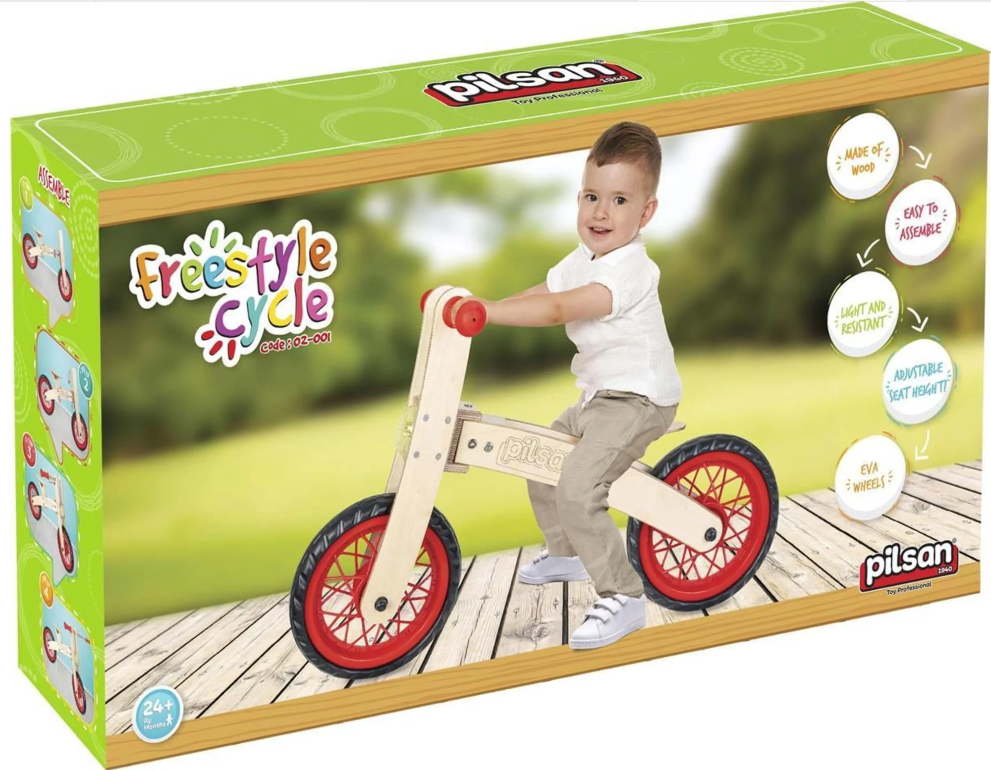 image for Jucarie din lemn Pilsan Bicicleta de echilibru pentru copii, Free Style foto