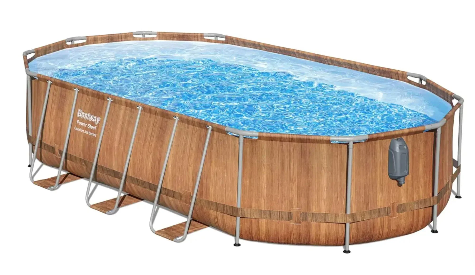 Бассейн Bestway Power Steel Oval 610x366x122см, 20.241л, металлический каркас foto