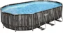 Piscina Bestway Power Steel Oval, 610x366x122cm, 20241L, carcas metal foto