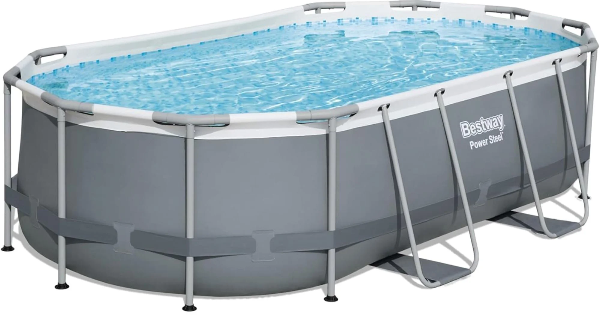 image for Piscina Bestway Power Steel Oval, 427x250x100cm, 7250L, carcas metal foto