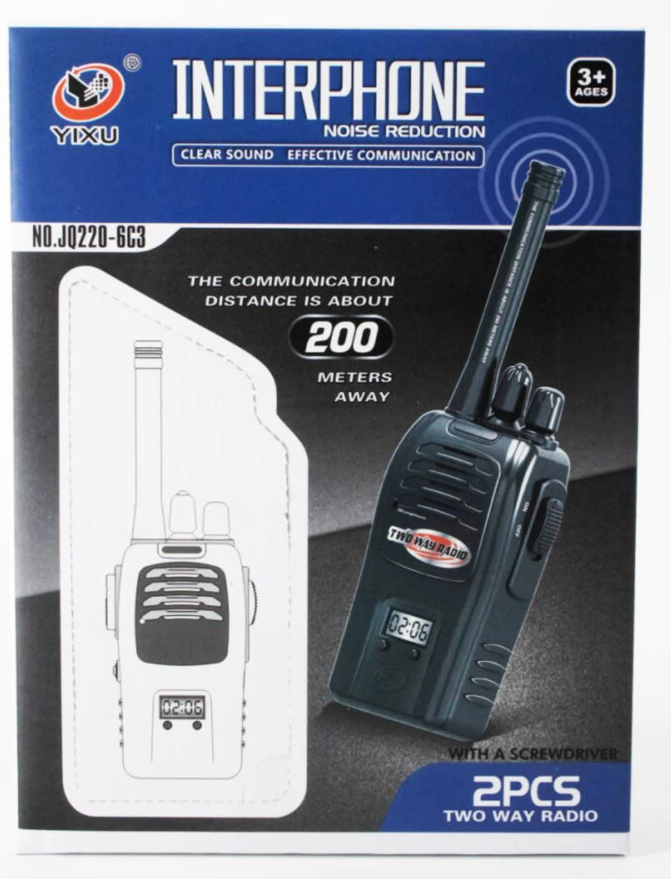 Set 2 statii Blocki Walkie Talkie culoare neagra, semnal 200m foto