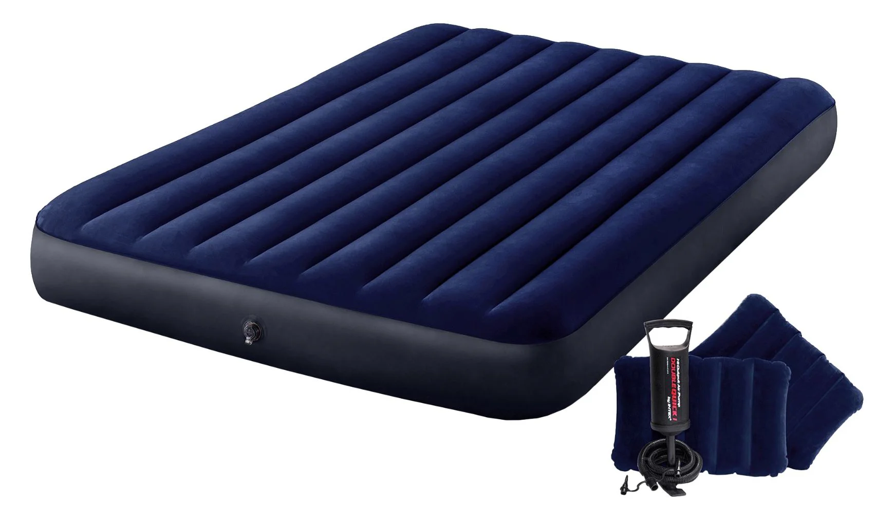 image for Saltea gonflabila INTEX Velur Classic, cu perne si pompa, 152x203x25 cm foto
