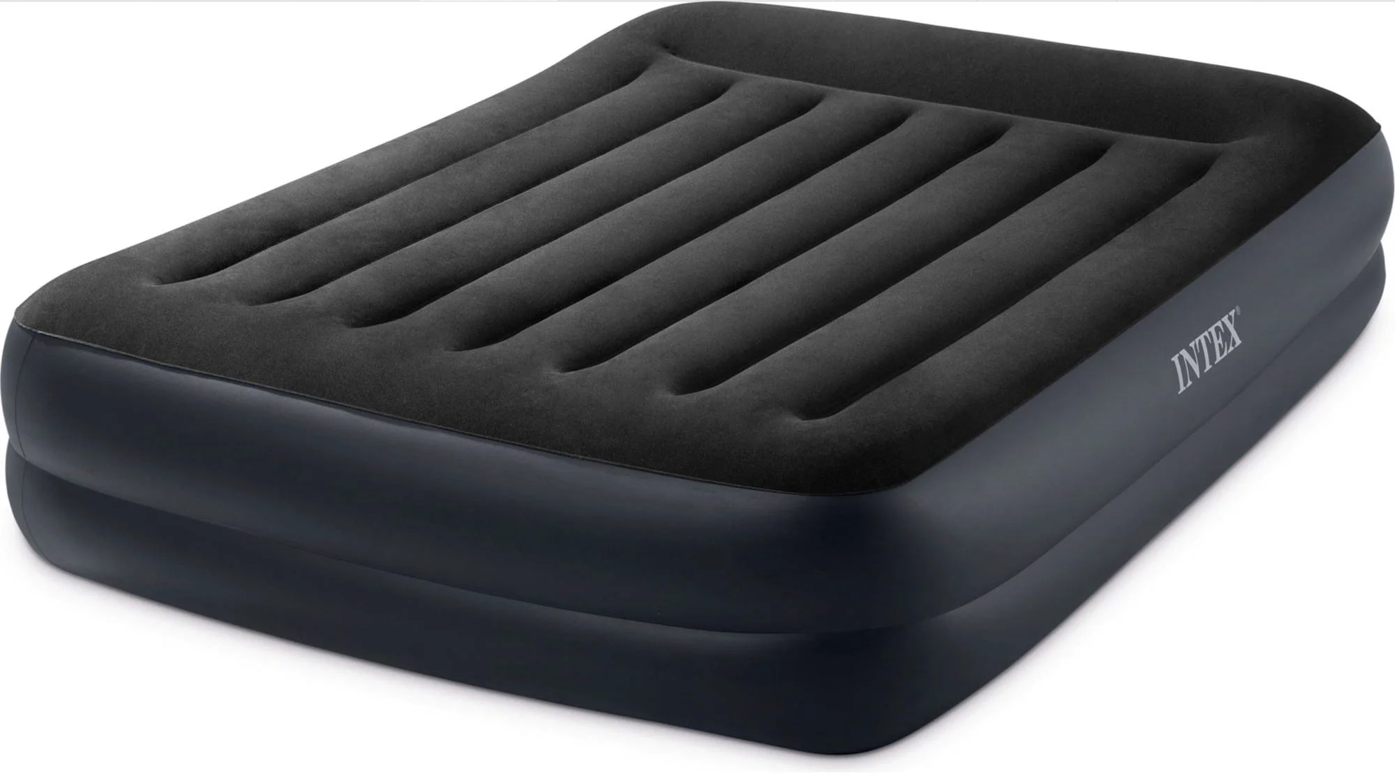 image for Saltea gonflabila INTEX Velur Pillow, cu tetiera si pompa incorporata 220V, 152x203x42 cm foto