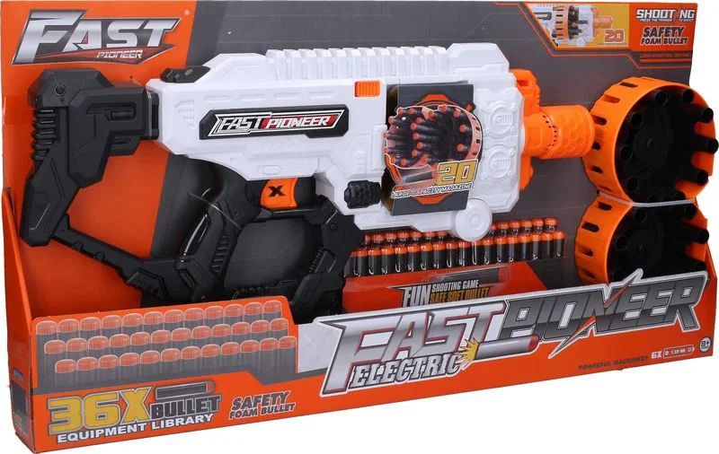 image for Arma electrica Fast Pioneer cu gloante din spuma si cilindru rotativ, 36 proiectile foto