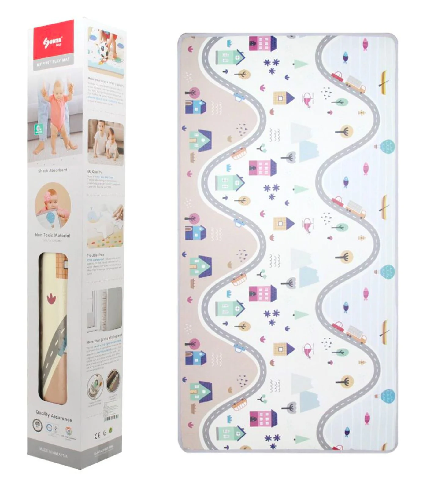 image for Коврик из пены Unika Toy EVA Baby Village, 220x120 см foto
