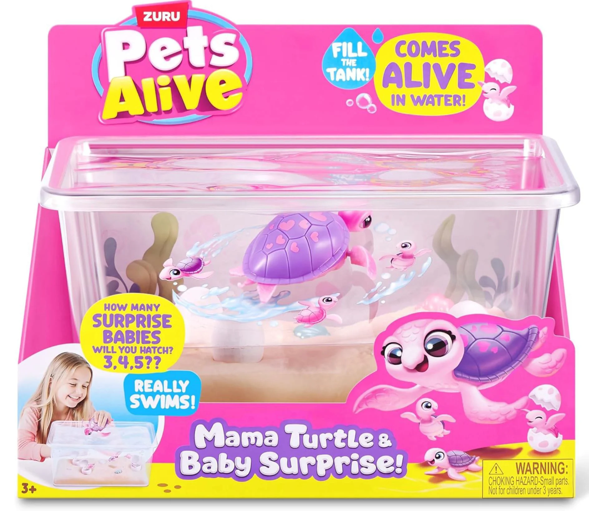image for Игровой набор Pets Alive Аквариум, Мама Черепаха с детенышами foto