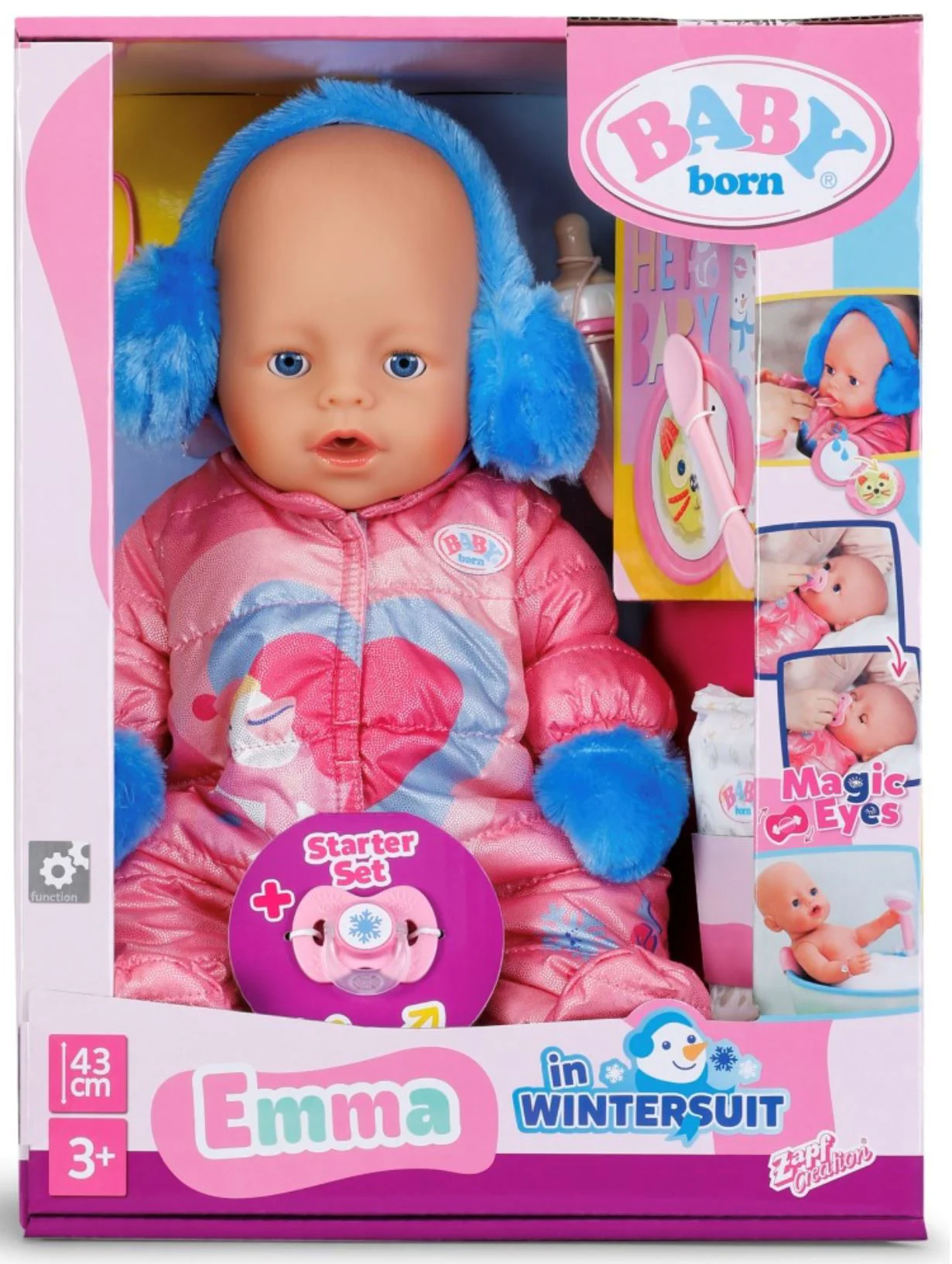 Papusa Baby Born Bebelus Emma in costum de iarna, 43 cm, cu accesorii foto