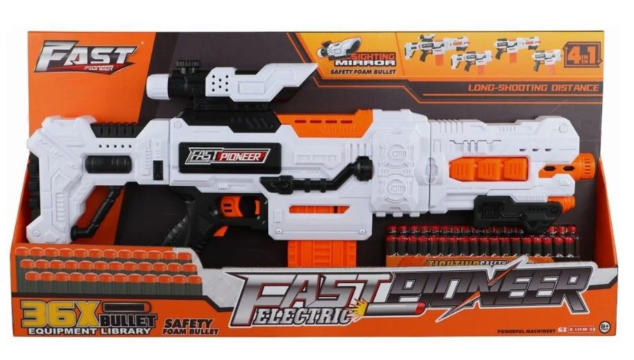 Электрическое игрушечное оружие Fast Pioneer с поролоновыми пулями, 36 снарядов foto
