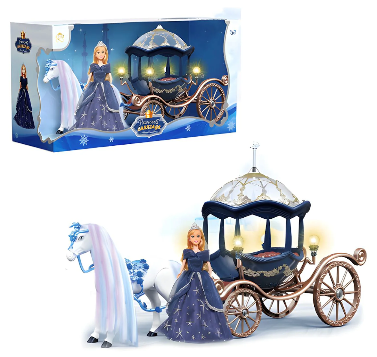 image for Игровой набор Essa Toys Принцесса с конем и каретой, со светом и звуком foto