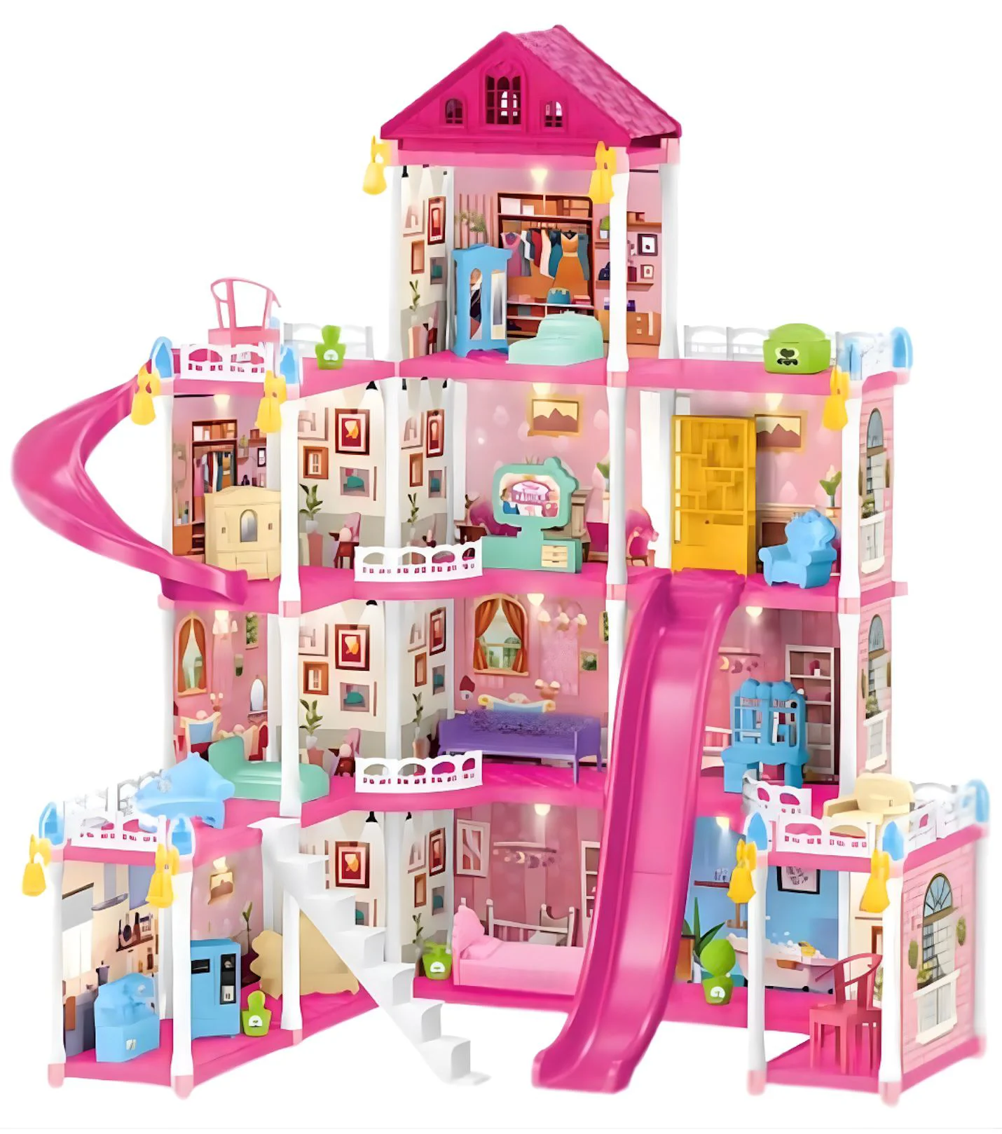 image for Кукольный дом для детей Essa Toys Вилла Мика, с аксессуарами, 297 эл. foto