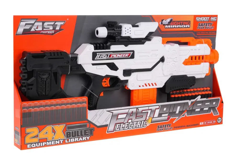image for Blaster de jucarie electric Fast Pioneer cu gloante din spuma, 24 proiectile foto