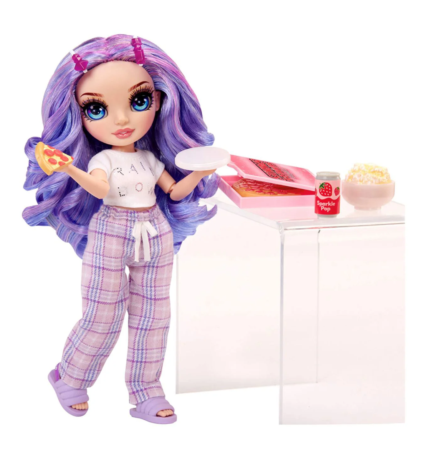 image for Papusa Rainbow High Junior PJ Party, Violet Willow, 23 cm foto