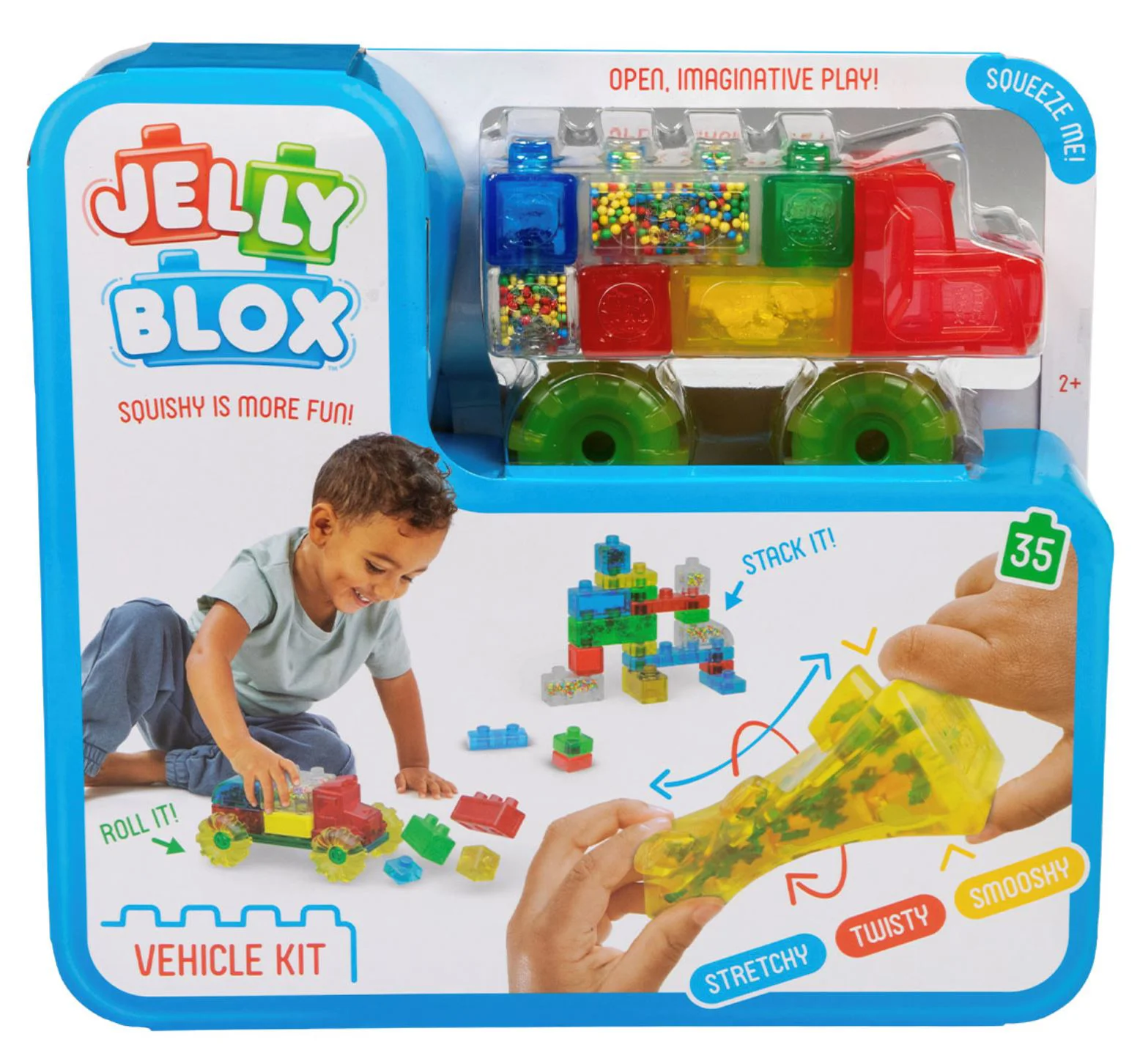 image for Set de constructie Jelly Blox cu blocuri senzoriale, Vehicul, 35 el. foto