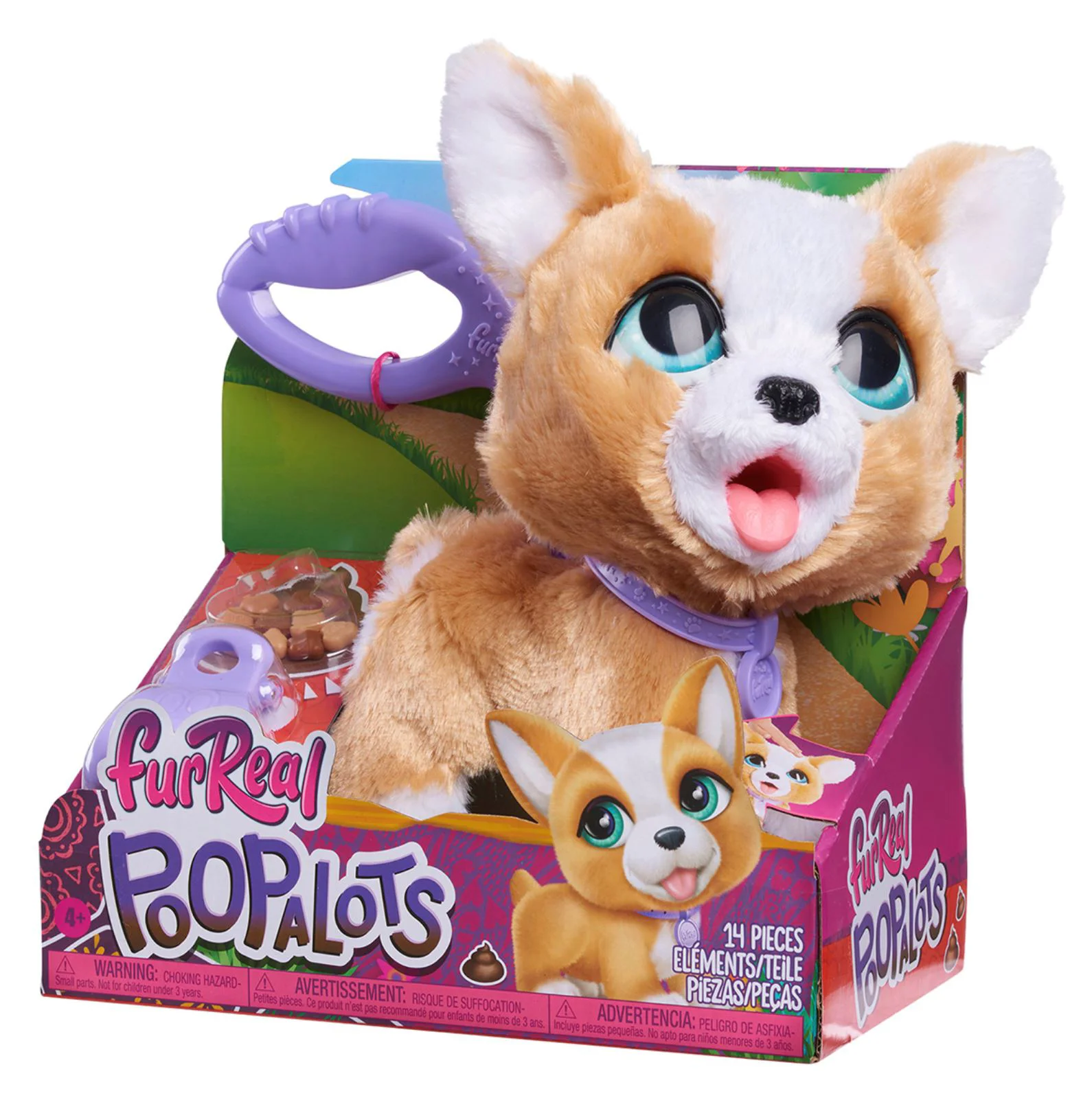 Jucarie interactiva de plus FurReal Catelus Corgi cu lesa, 23 cm foto