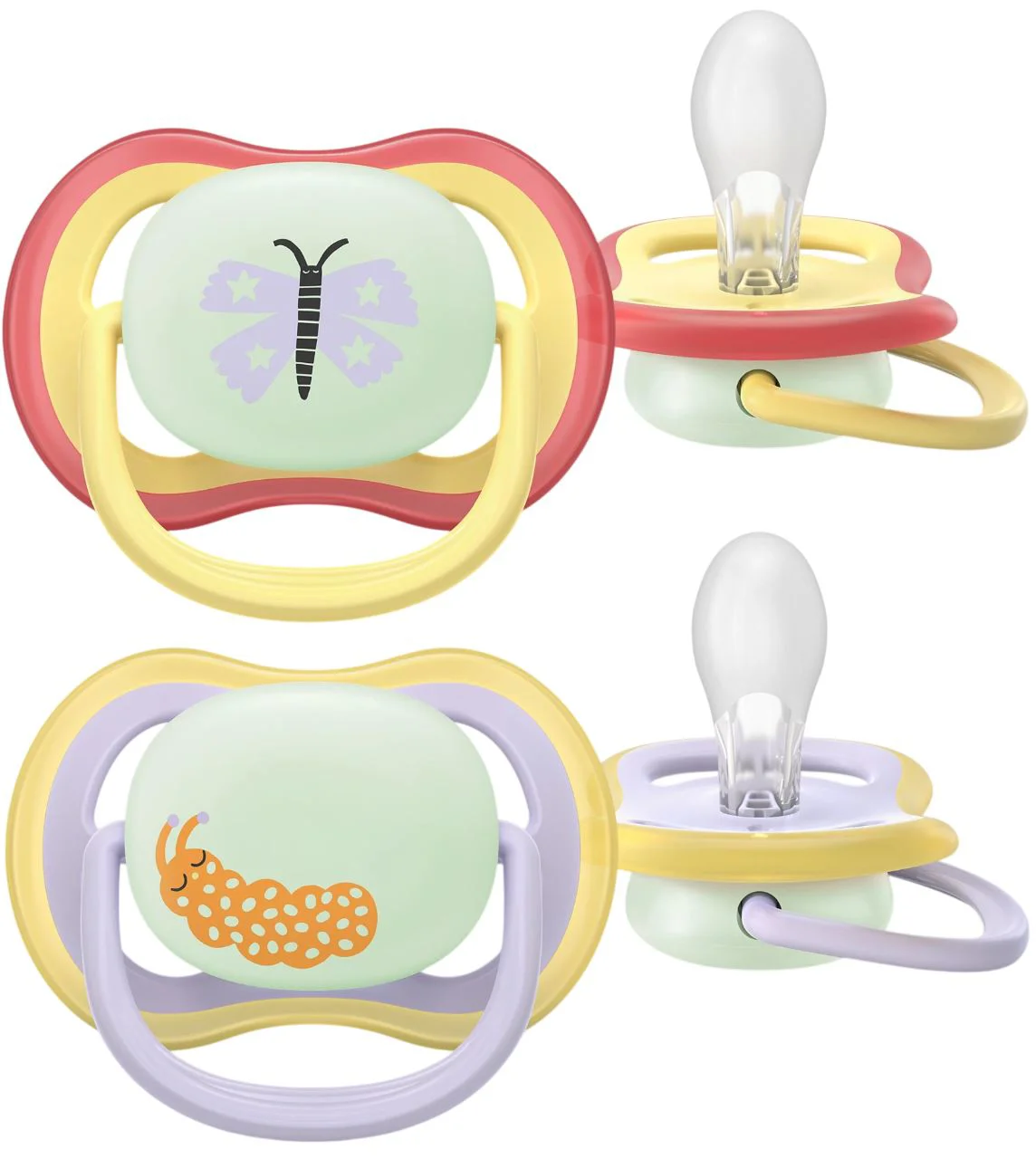 image for Suzeta din silicon Philips Avent Ultra Air Night fosforescenta Fluture (0-6 luni), 2 buc. foto