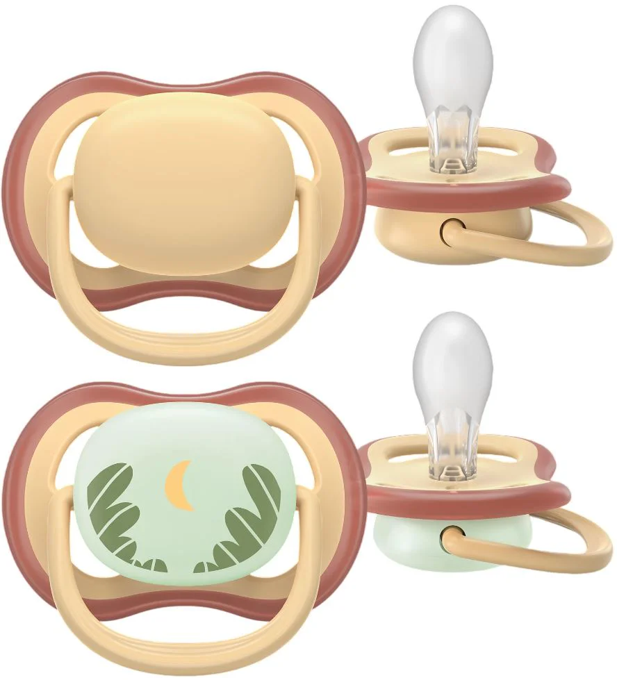 image for Suzeta din silicon Philips Avent Ultra Air Night fosforescenta Galben (0-6 luni), 2 buc. foto
