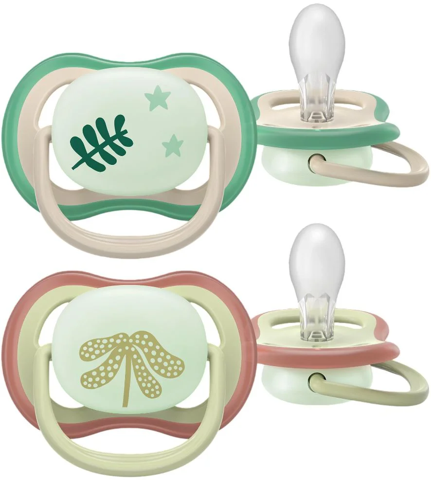 Suzeta din silicon Philips Avent Ultra Air Night fosforescenta Plante (6-18 luni), 2 buc. foto