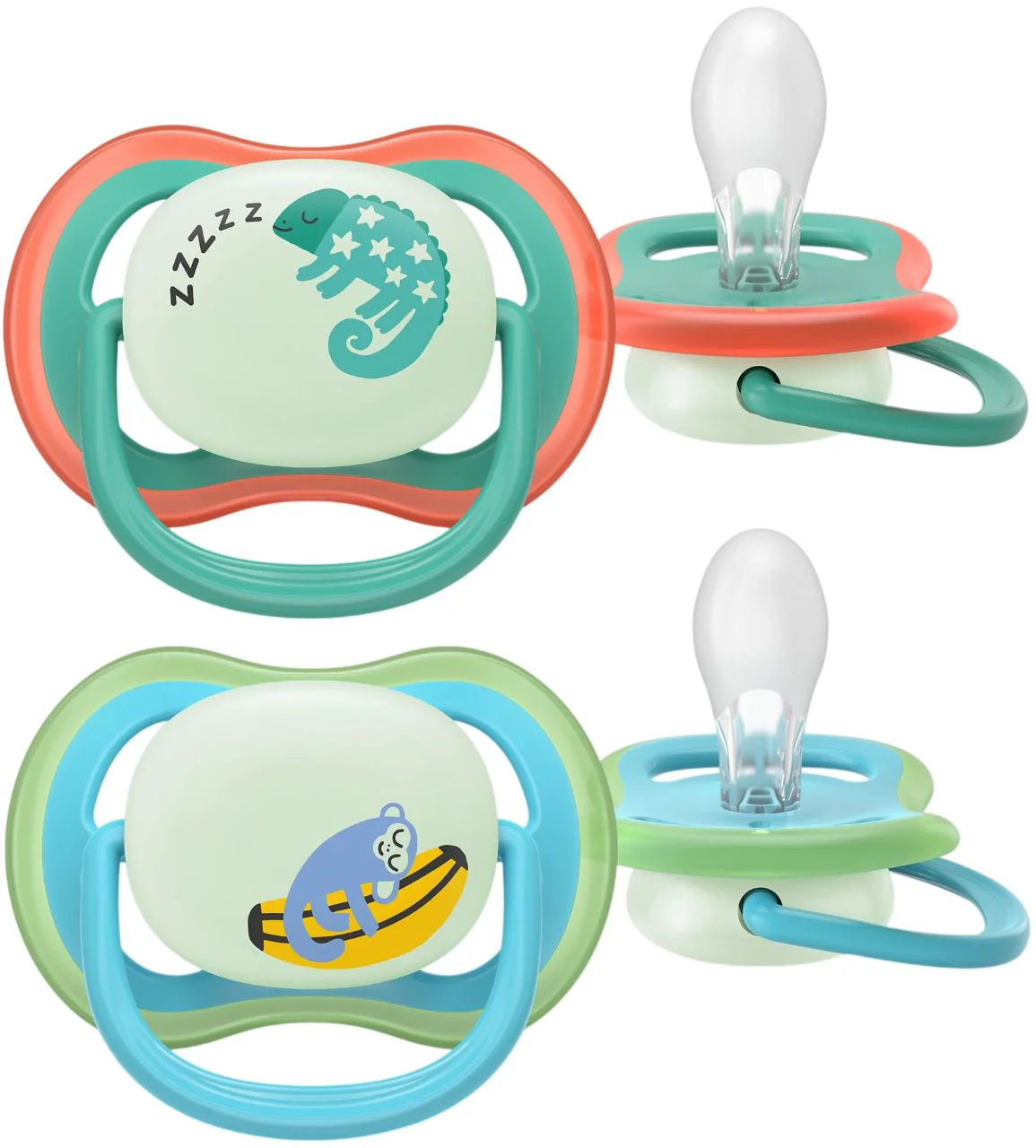 image for Suzeta din silicon Philips Avent Ultra Air Night fosforescenta Somn (6-18 luni), 2 buc. foto