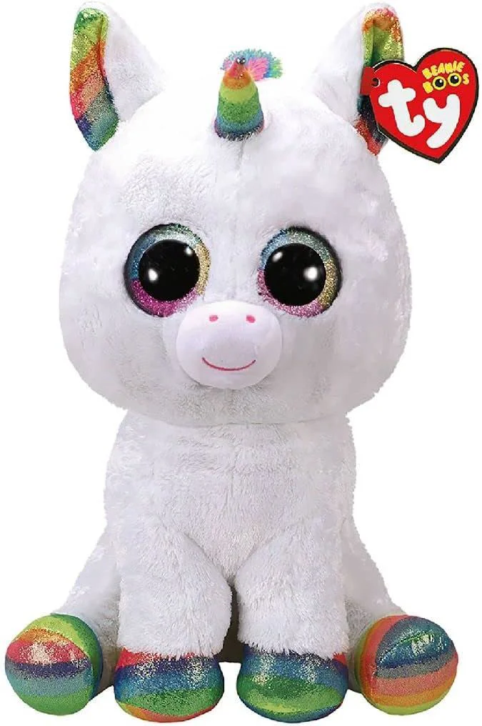 Jucarie de plus TY Beanie Boos Pixy White Unicorn, 42 cm foto