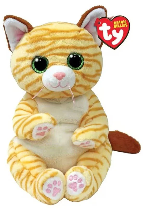 Jucarie de plus TY Beanie Bellies Pisicuta galbena Mango, 33 cm foto