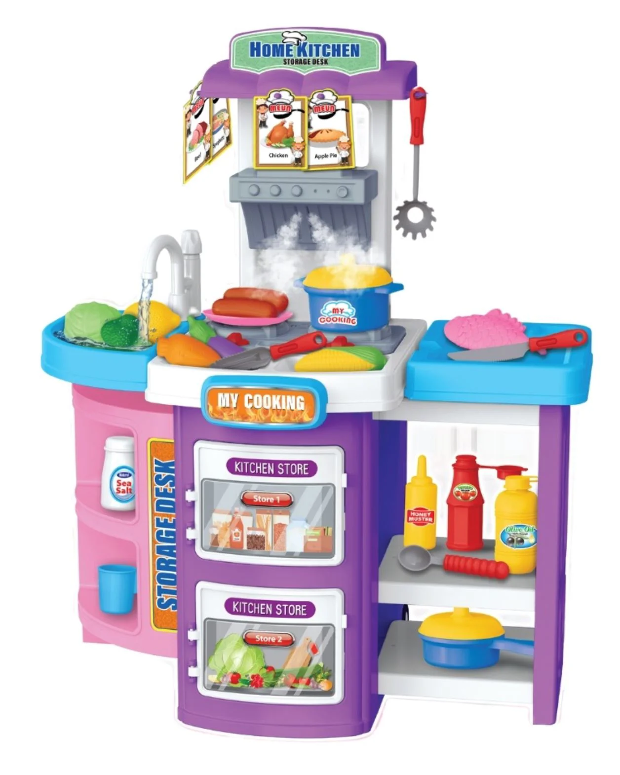 image for Игровой набор Кухня 2 в 1 с аксессуарами c звуковыми эффектами foto