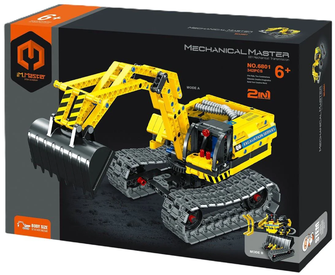 image for Set de constructie 2 in 1 cu inertie iM.Master Mechanical Master Robot-Excavator, 342 el. foto