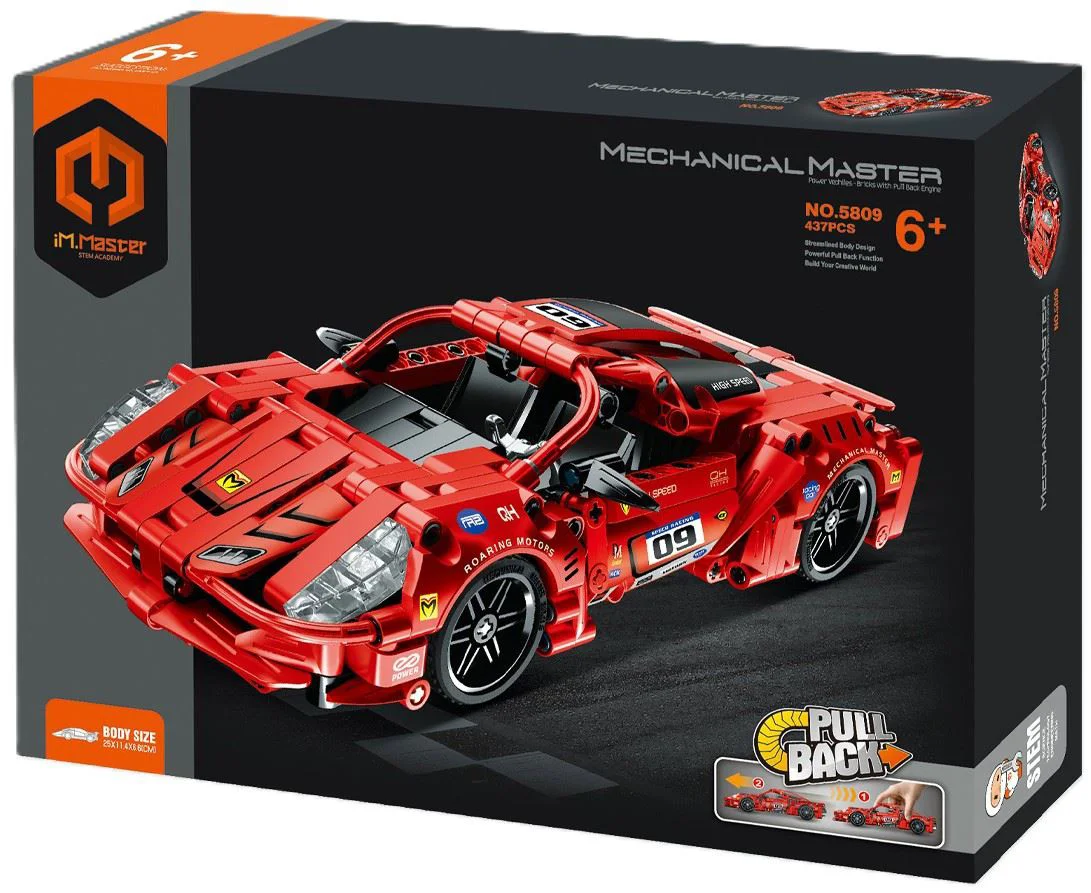image for Set de constructie cu inertie iM.Master Mechanical Master Supercar rosu, 437 el. foto