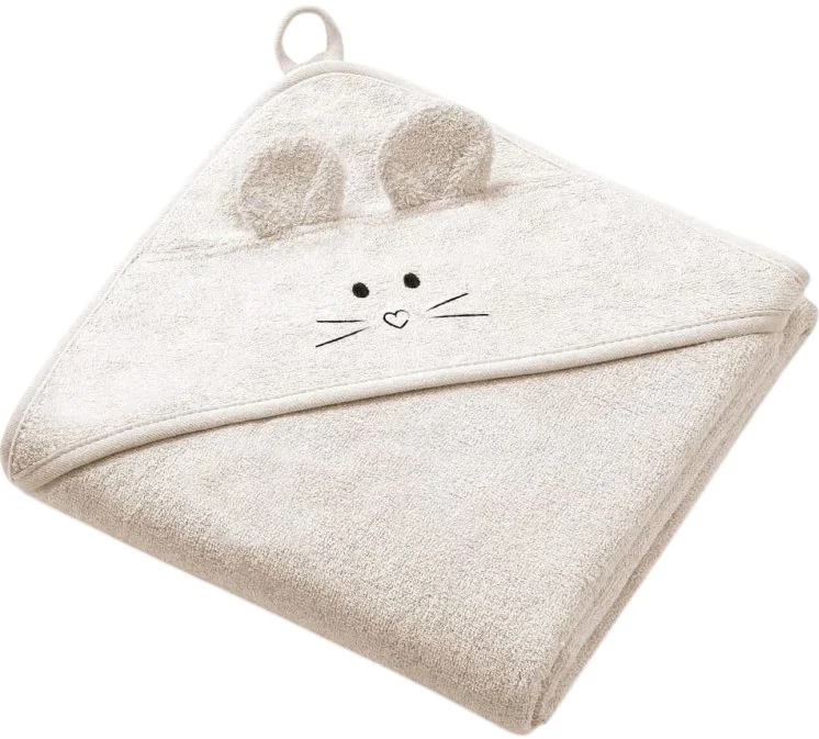 image for Бамбуковое банное полотенце с капюшоном BabyOno Beige, 100x100 см foto