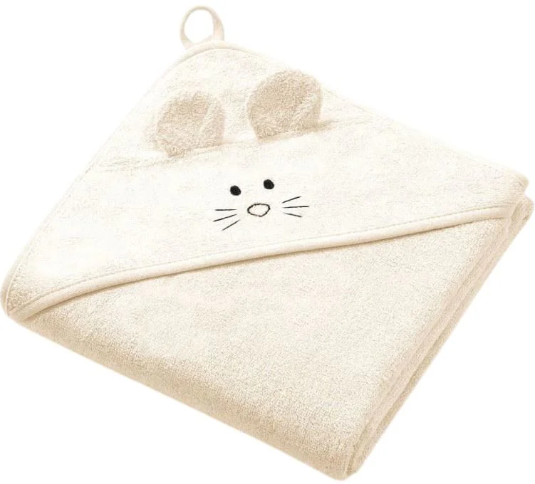 image for Бамбуковое банное полотенце с капюшоном BabyOno Ecru, 100x100 см foto
