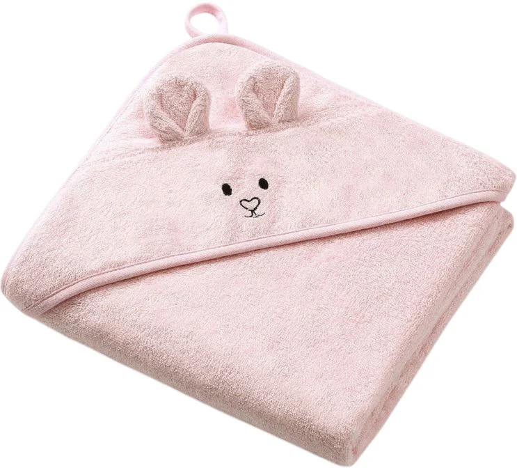 image for Бамбуковое банное полотенце с капюшоном BabyOno Pink, 100x100 см foto