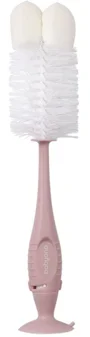 Perie pentru biberoane si tetine cu ventuza BabyOno Pink foto